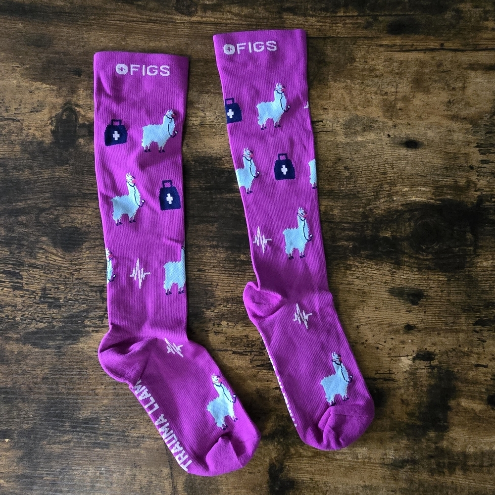 New Figs Compression Socks Llama M